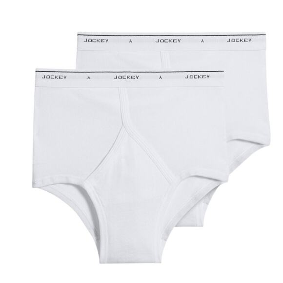 Jockey Men's Classic Full Rise Brief Underwear 2 Pack White Size 46 Big Man Tall - Picture 1 of 5